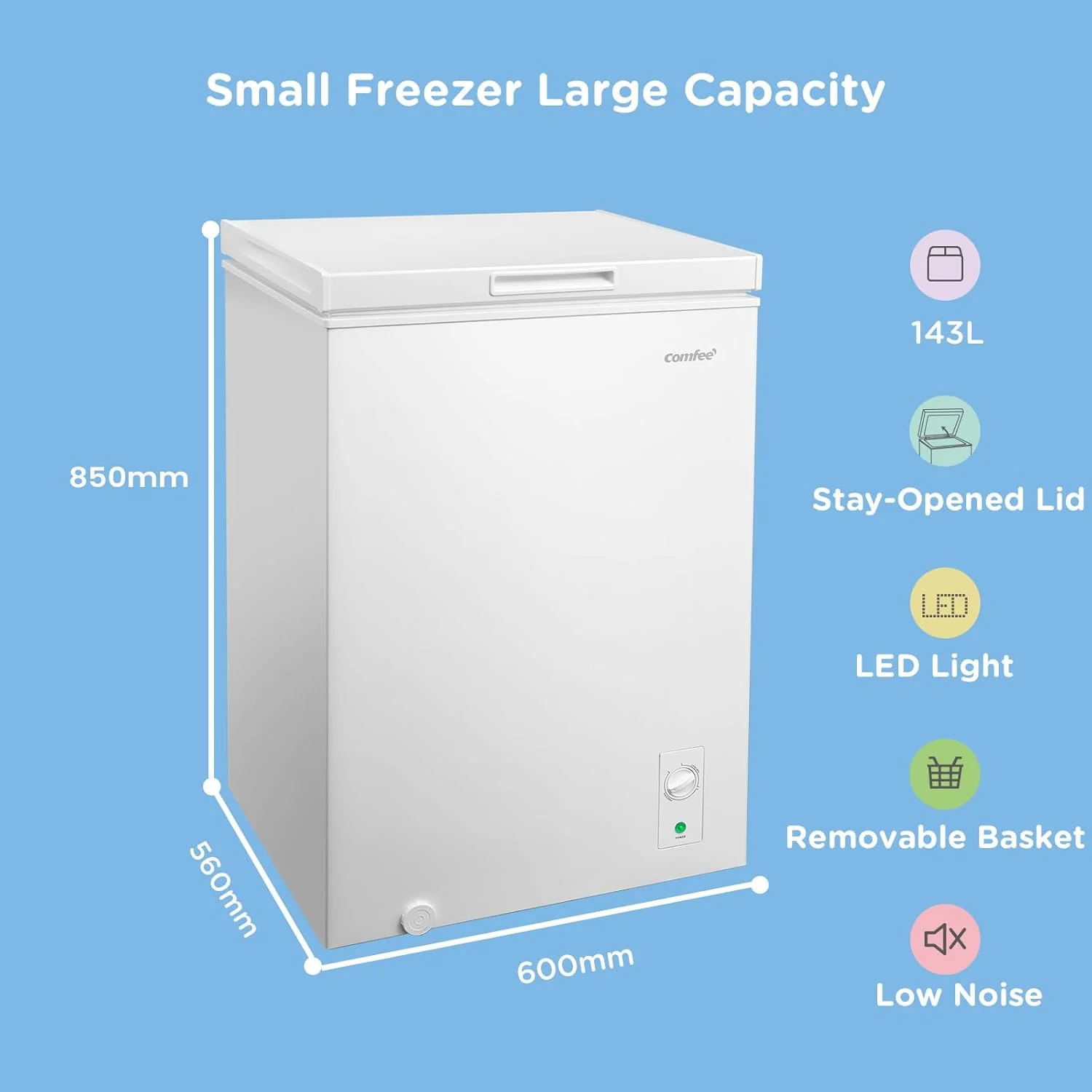 Comfee 143L Freestanding Chest Freezer with Digital Temperature Control - Image 5