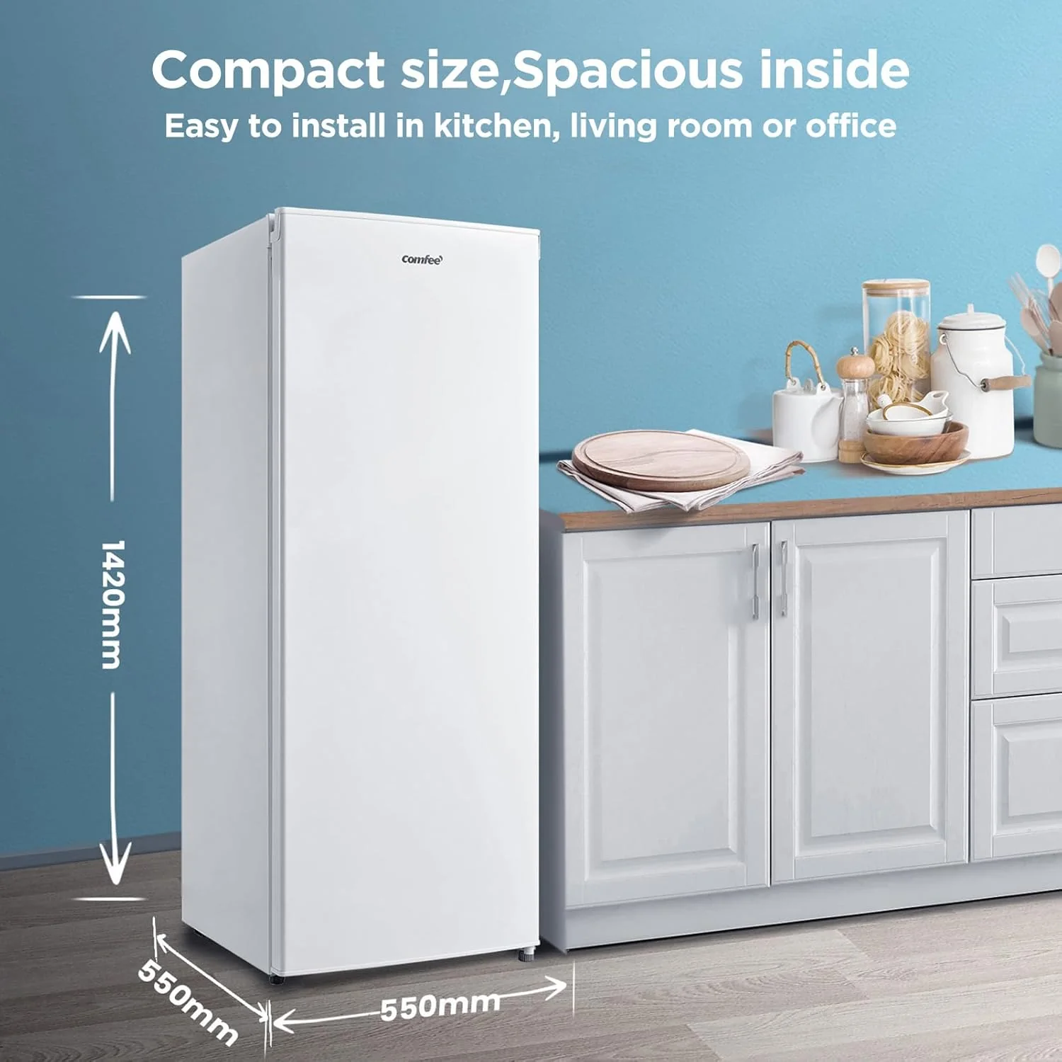 COMFEE 160 Litre Freestanding Upright Freezer - Image 2
