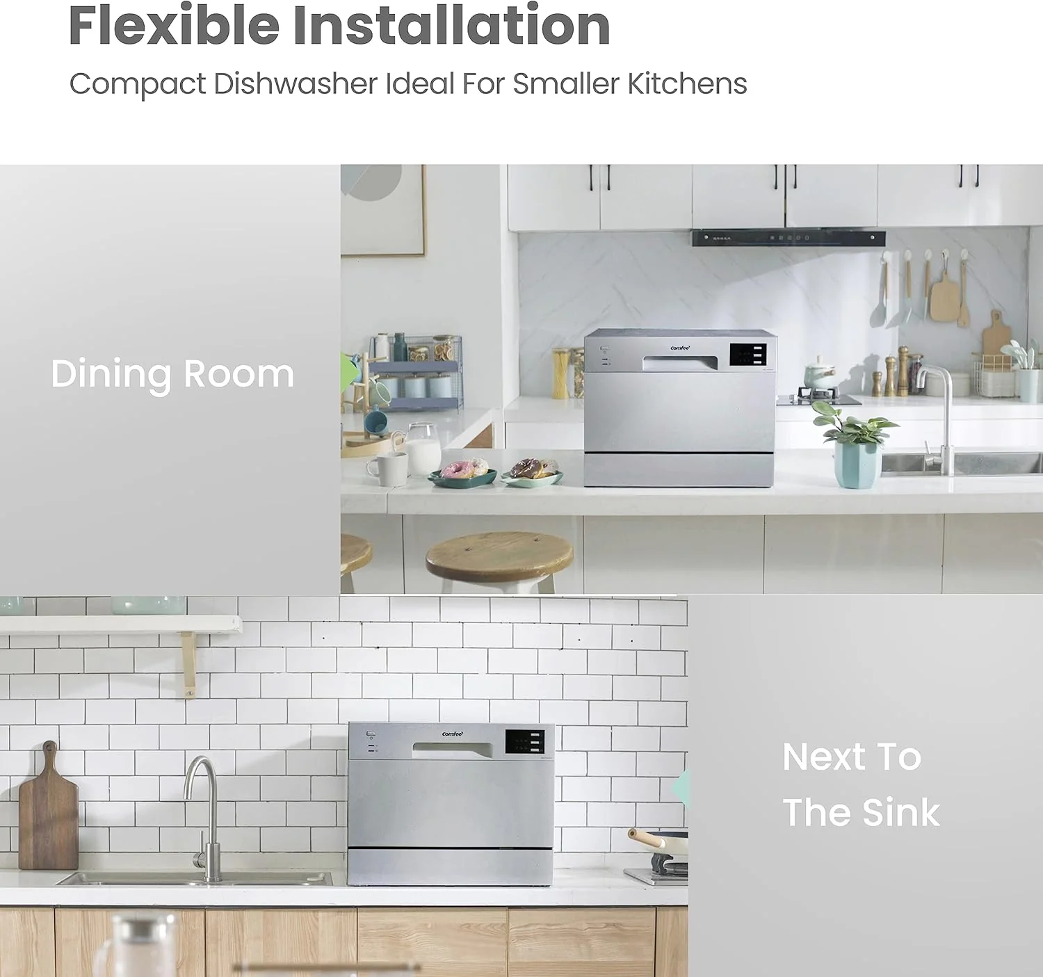 COMFEE 6.5L Freestanding Compact Dishwasher With LED Display - Image 7