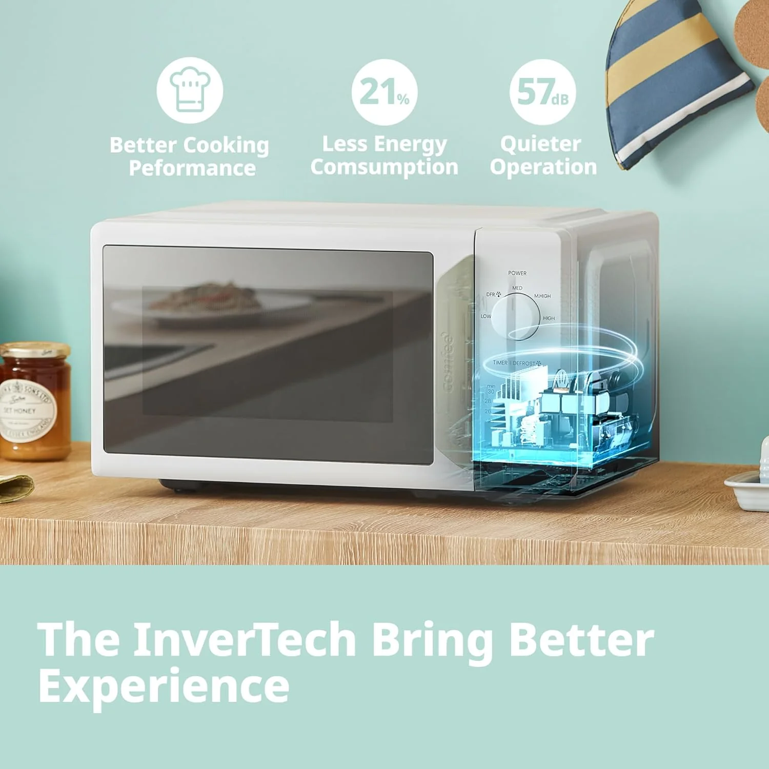 Comfee 700W 19L 5-level Power Kitchen Manual Microwave - Image 7
