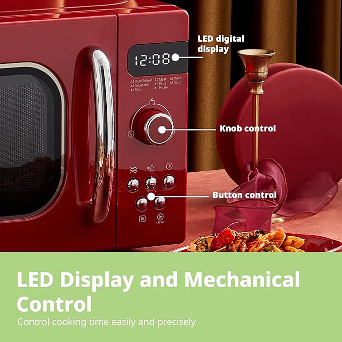 Comfee 800W 20L Retro Microwave Oven With LED Display - Image 3