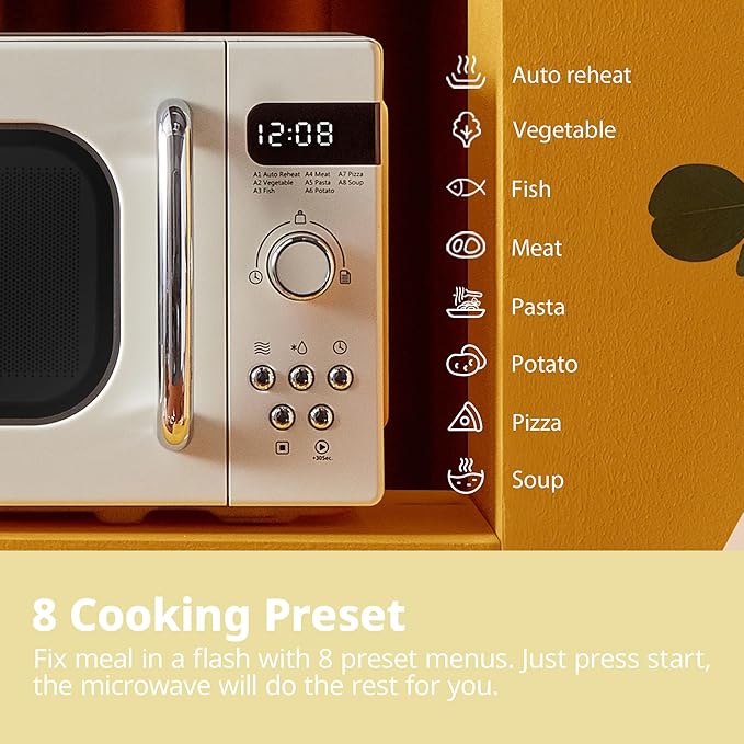 Comfee 800W 21L Retro Microwave Oven with LED Display - Image 2
