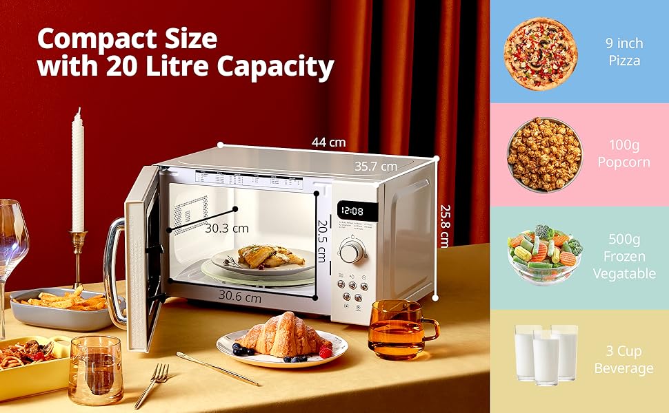 Comfee 800W 21L Retro Microwave Oven with LED Display - Image 4