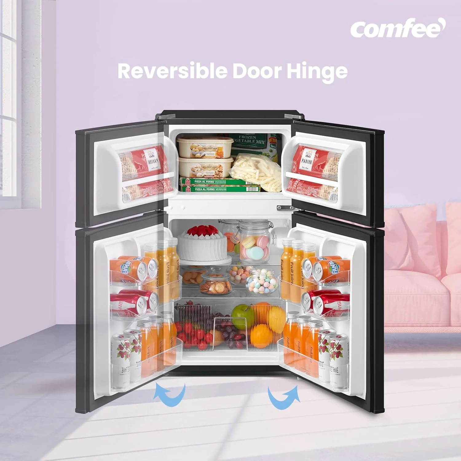 COMFEE 87L Under Counter Fridge Freezer - Image 4
