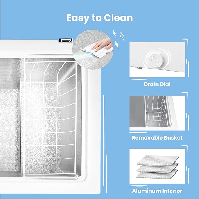 COMFEE 99L Freestanding Chest Freezer with Digital Temperature Control - Image 5