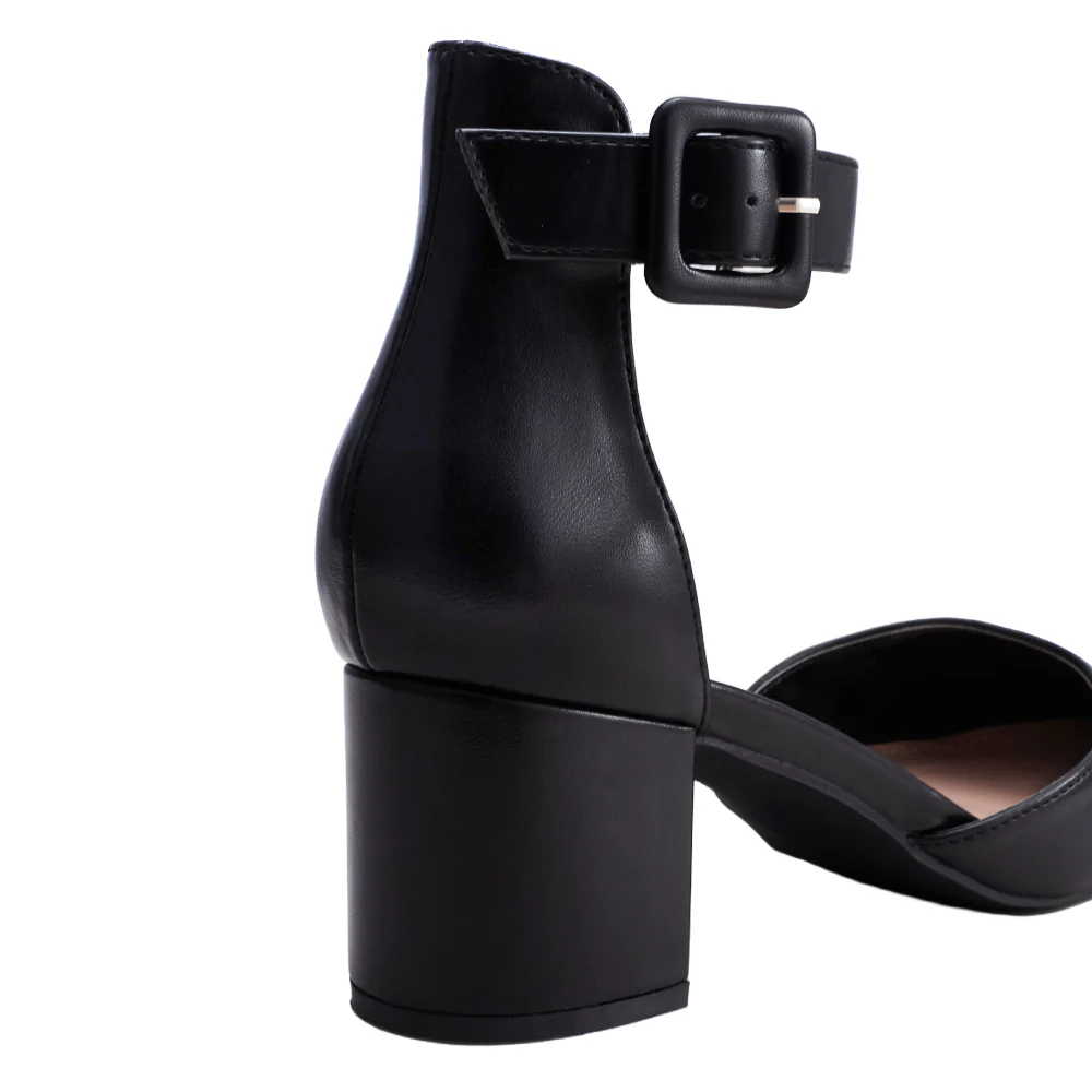 Comfortable Closed Toe Block Heels Pumps - Image 6