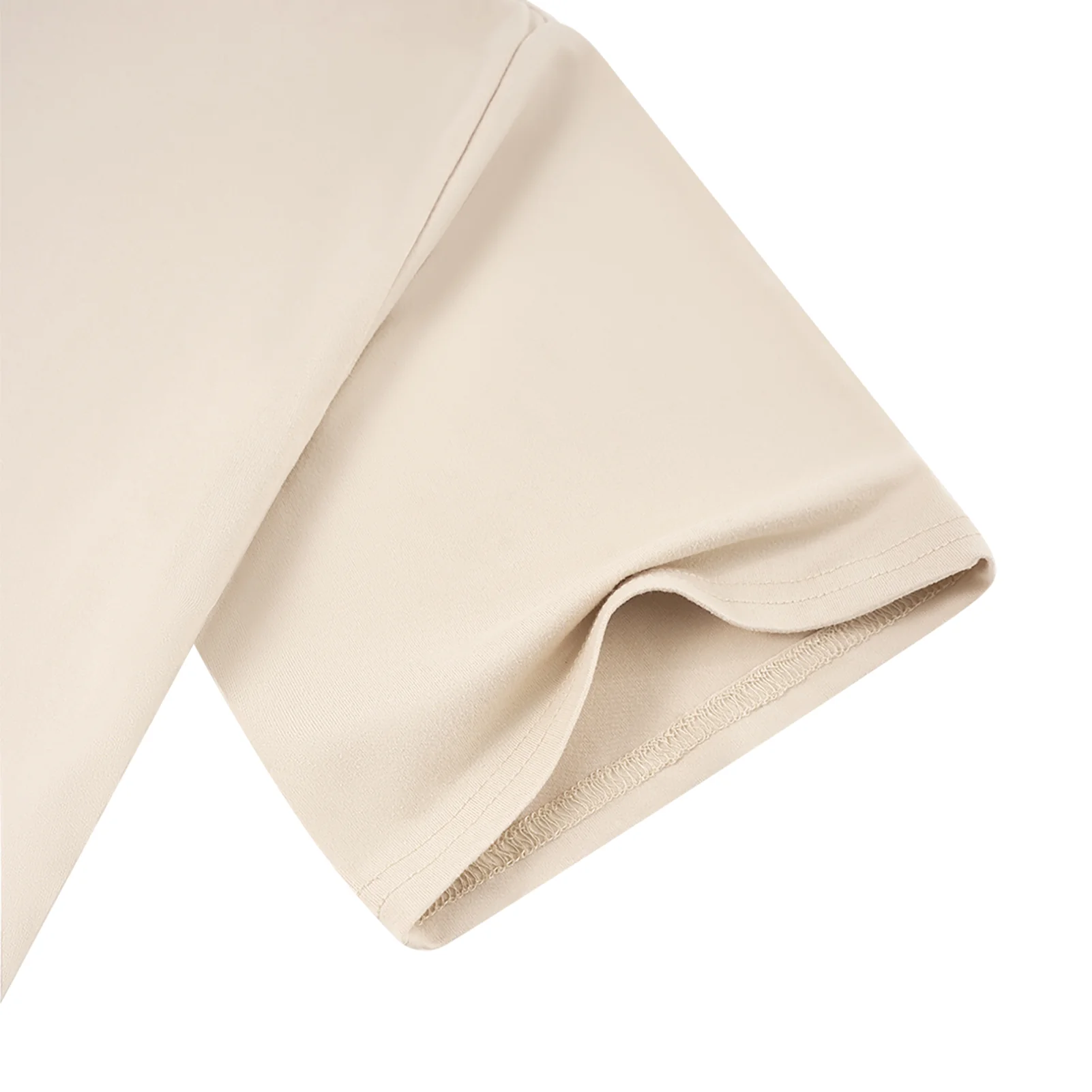 Comfortable Short Sleeve Loungewear Set - Cream - Image 4