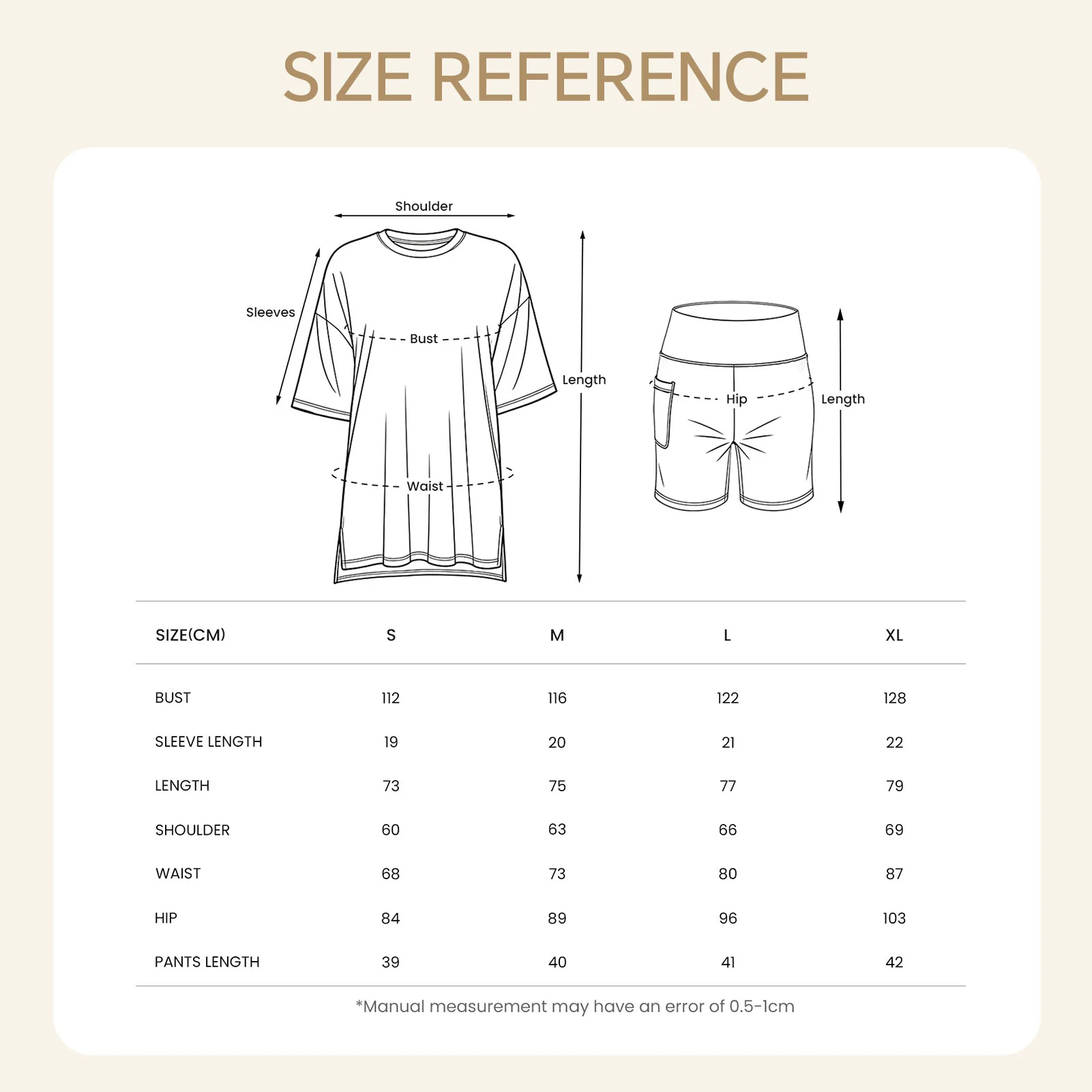Comfortable Short Sleeve Loungewear Set - Cream - Image 8