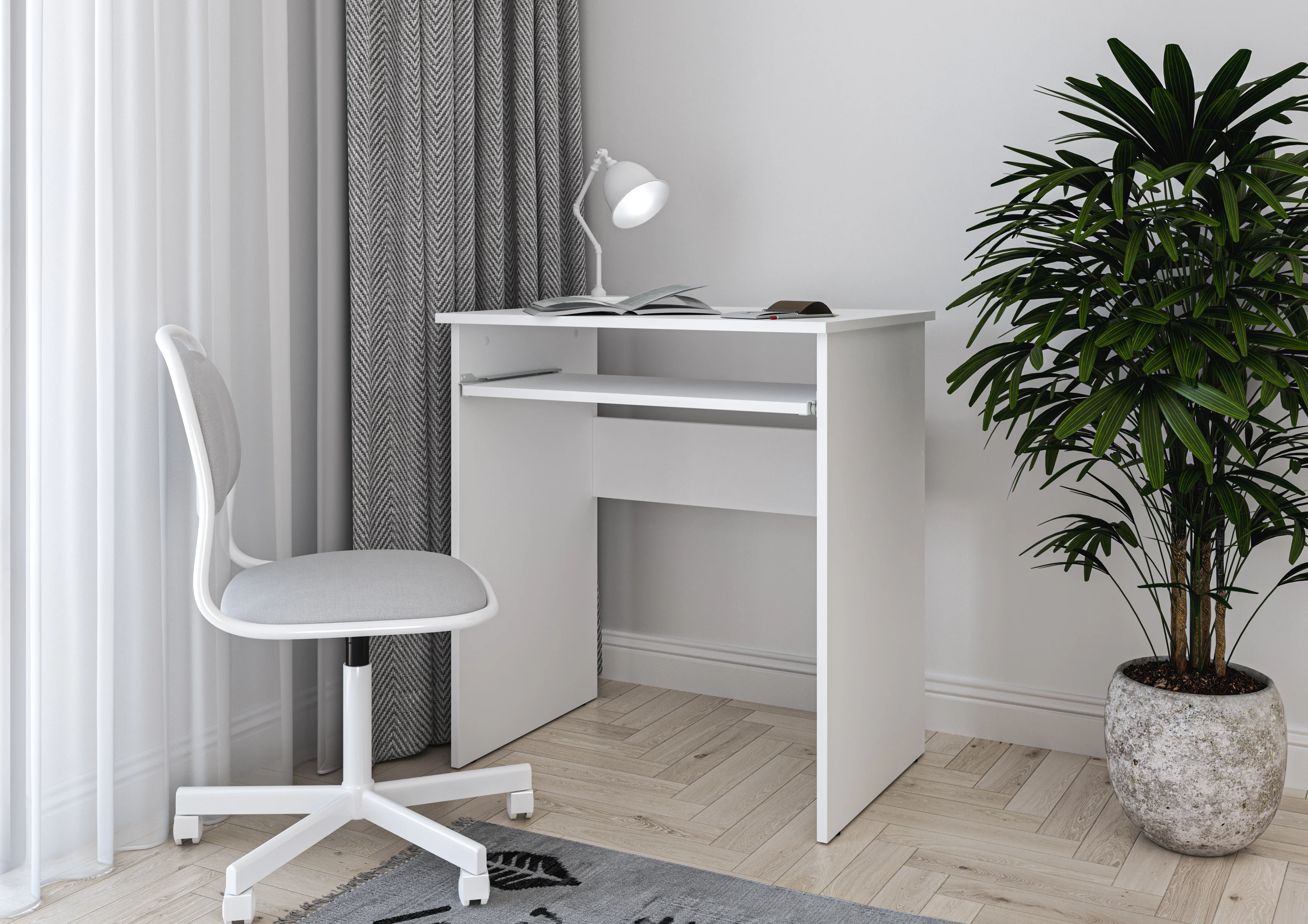 Computer Desk Shefa Line Luna 68 X 50 X 75 Cm White - Image 6