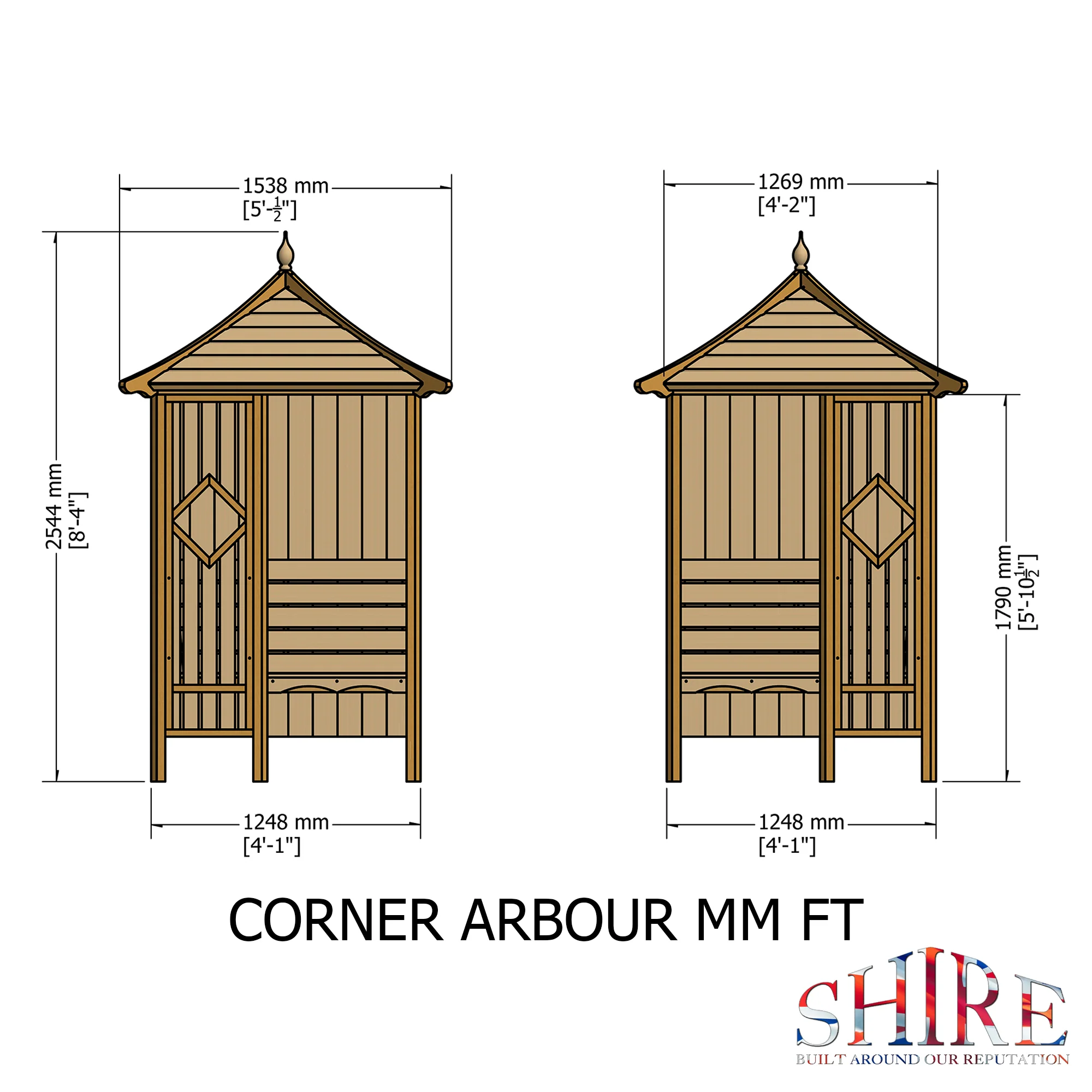 Corner Pressure Treated Arbour - Image 4
