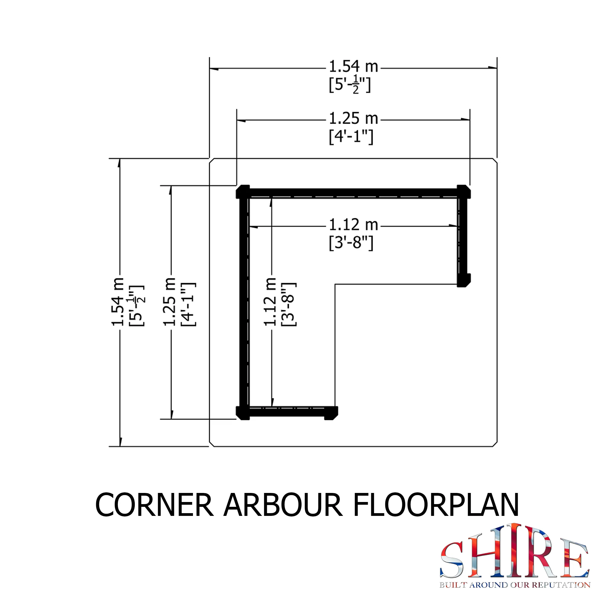 Corner Pressure Treated Arbour - Image 5