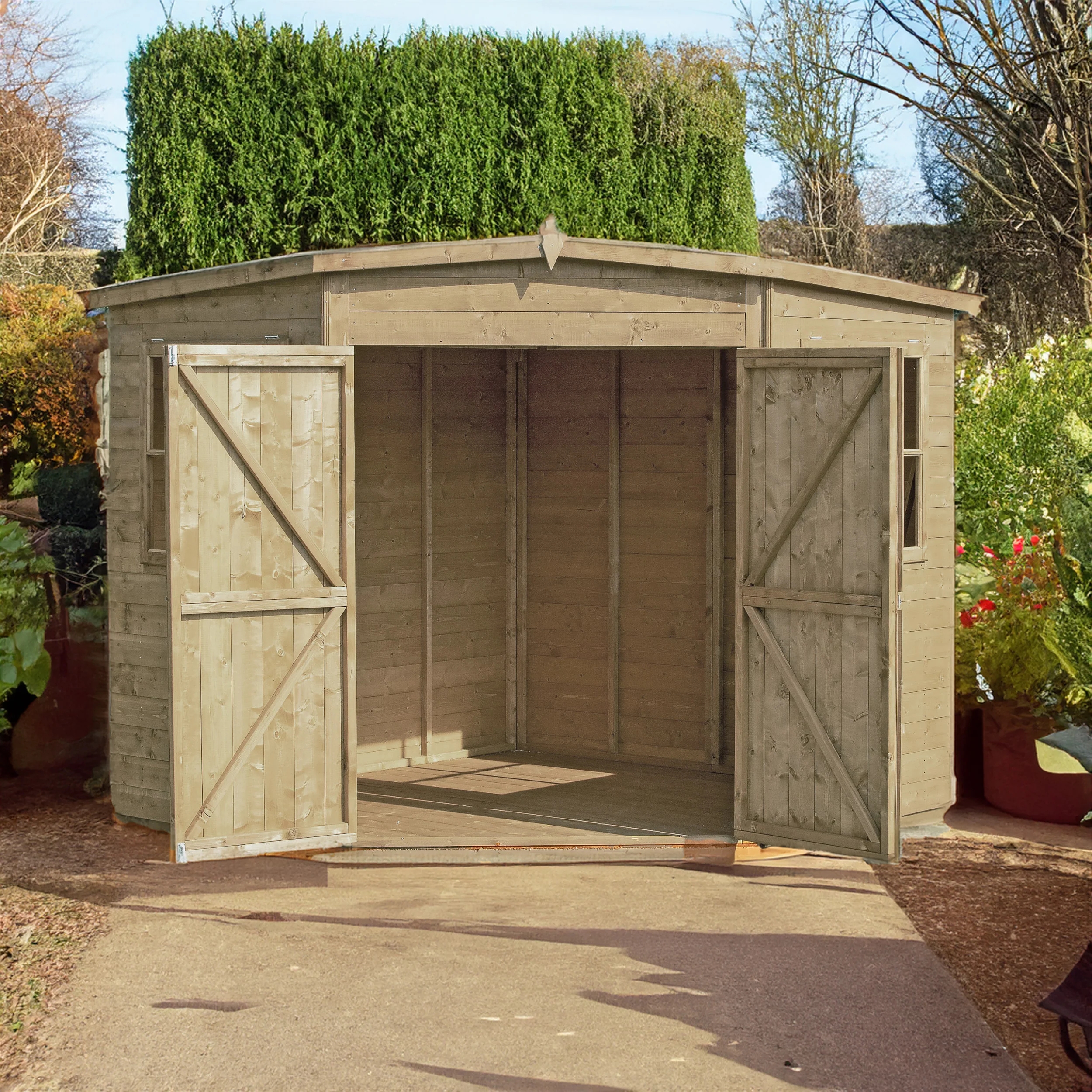Corner Pressure Treated Shed - Image 2