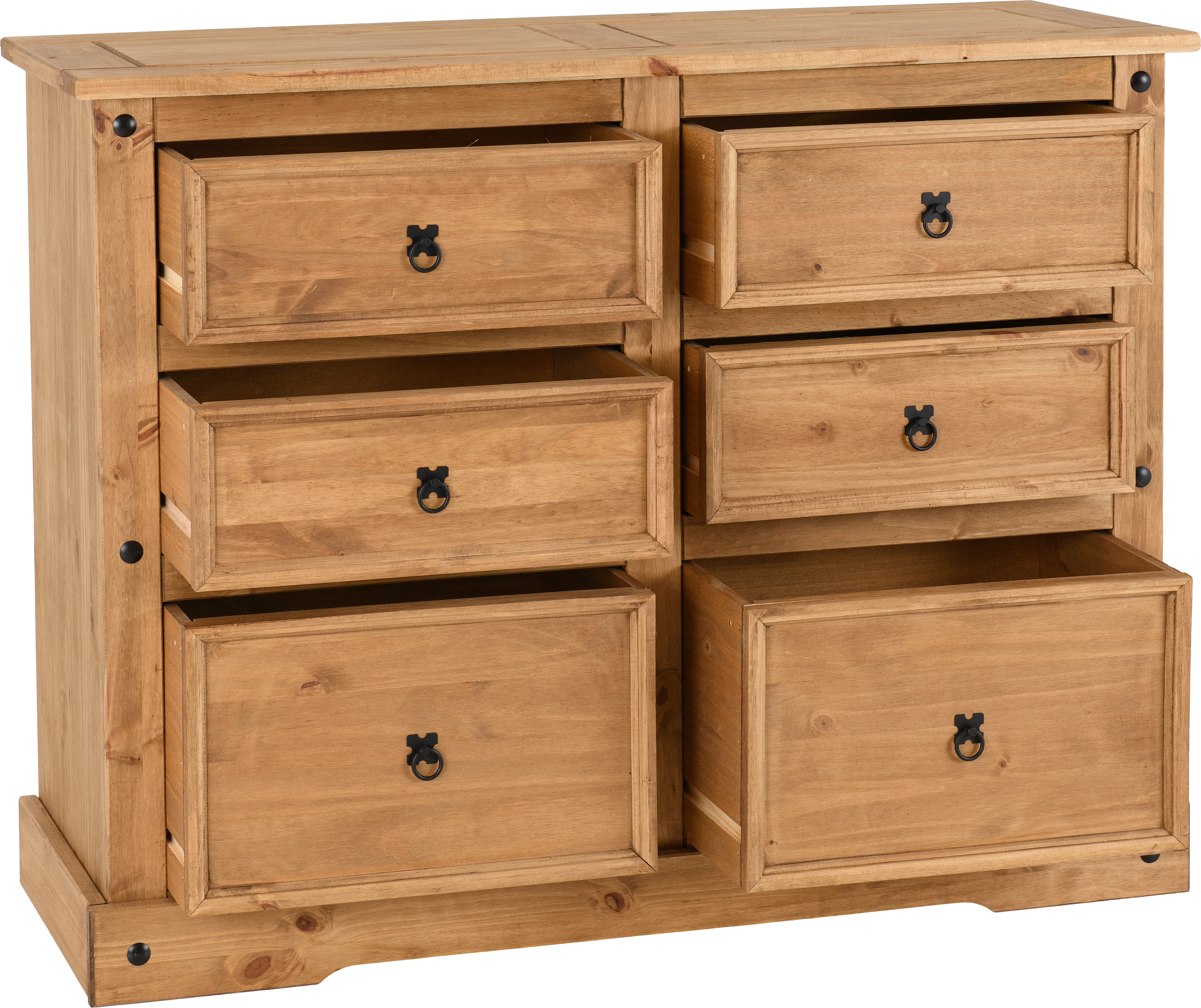 CORONA 6 DRAWER CHEST - DISTRESSED WAXED PINE - Image 2