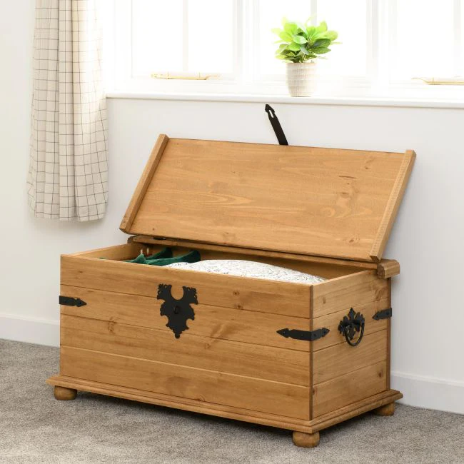 CORONA SINGLE STORAGE CHEST - DISTRESSED WAXED PINE - Image 8