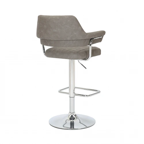 Cortez Leather Effect Charcoal Bar Stool - Set Of 2 - Image 2