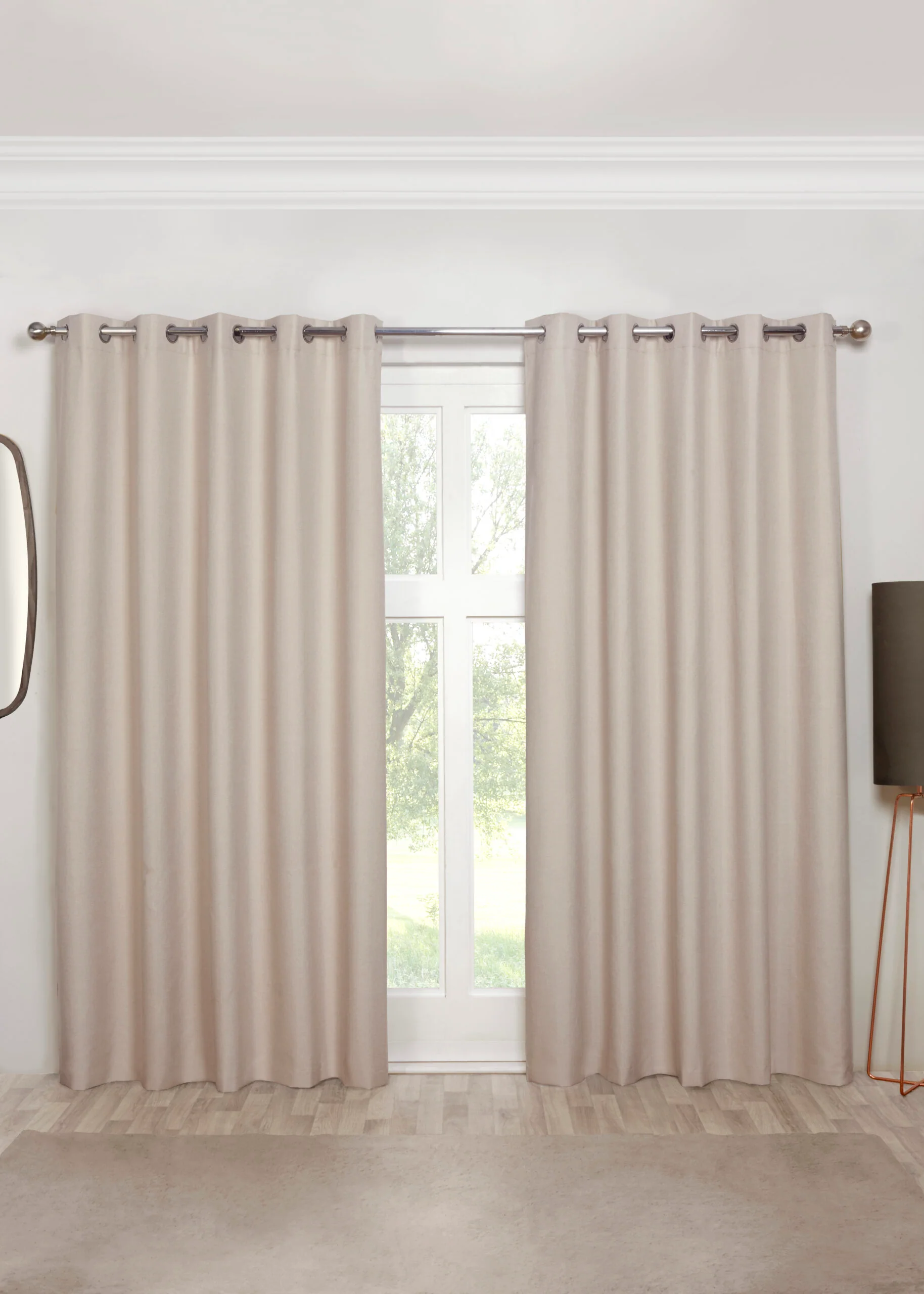 COSMOS NATURAL EYELET CURTAINS