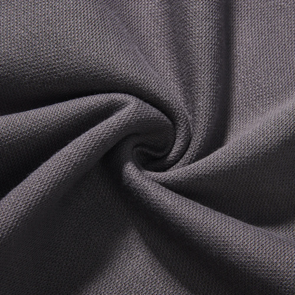 Cotton Long Sleeve Polo T-Shirt - Dark Grey - Image 6