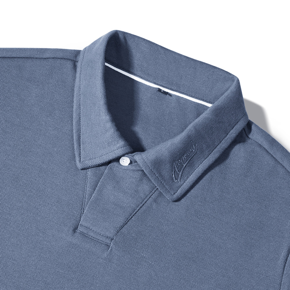 Cotton Long Sleeve Polo T-Shirt - Image 4