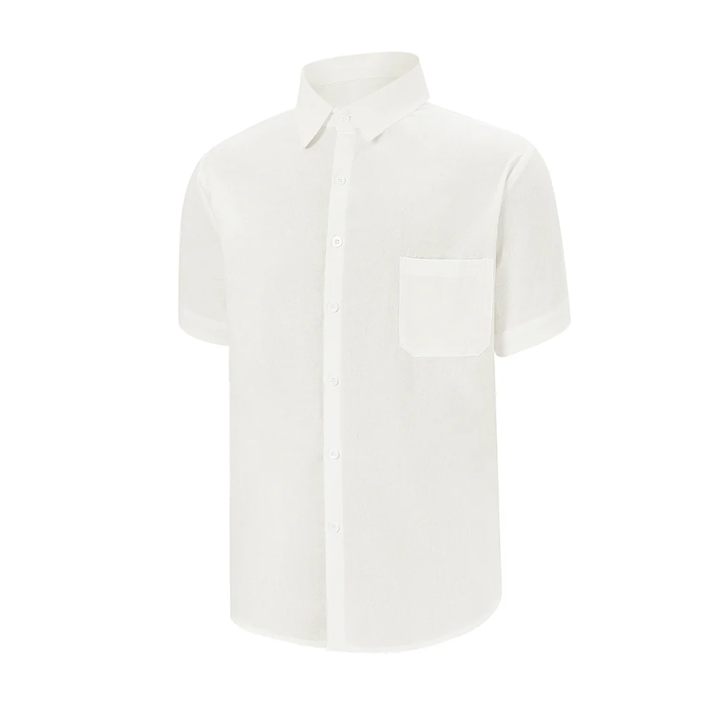 Cotton Short-sleeve Shirt - White - Image 3