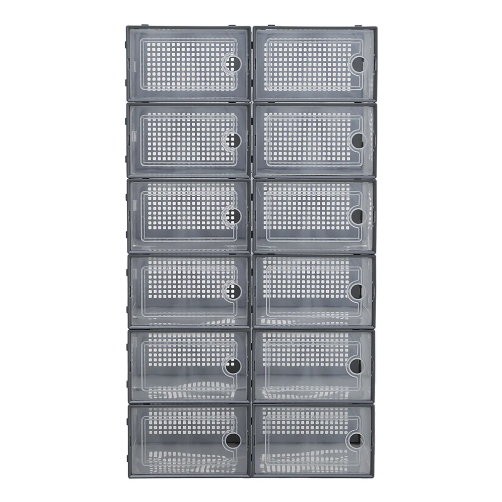 Cottonfy UK 12x Stackable Shoe Storage Box Organiser - Image 14