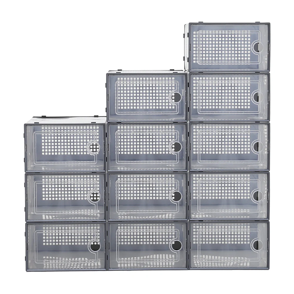 Cottonfy UK 12x Stackable Shoe Storage Box Organiser - Image 15