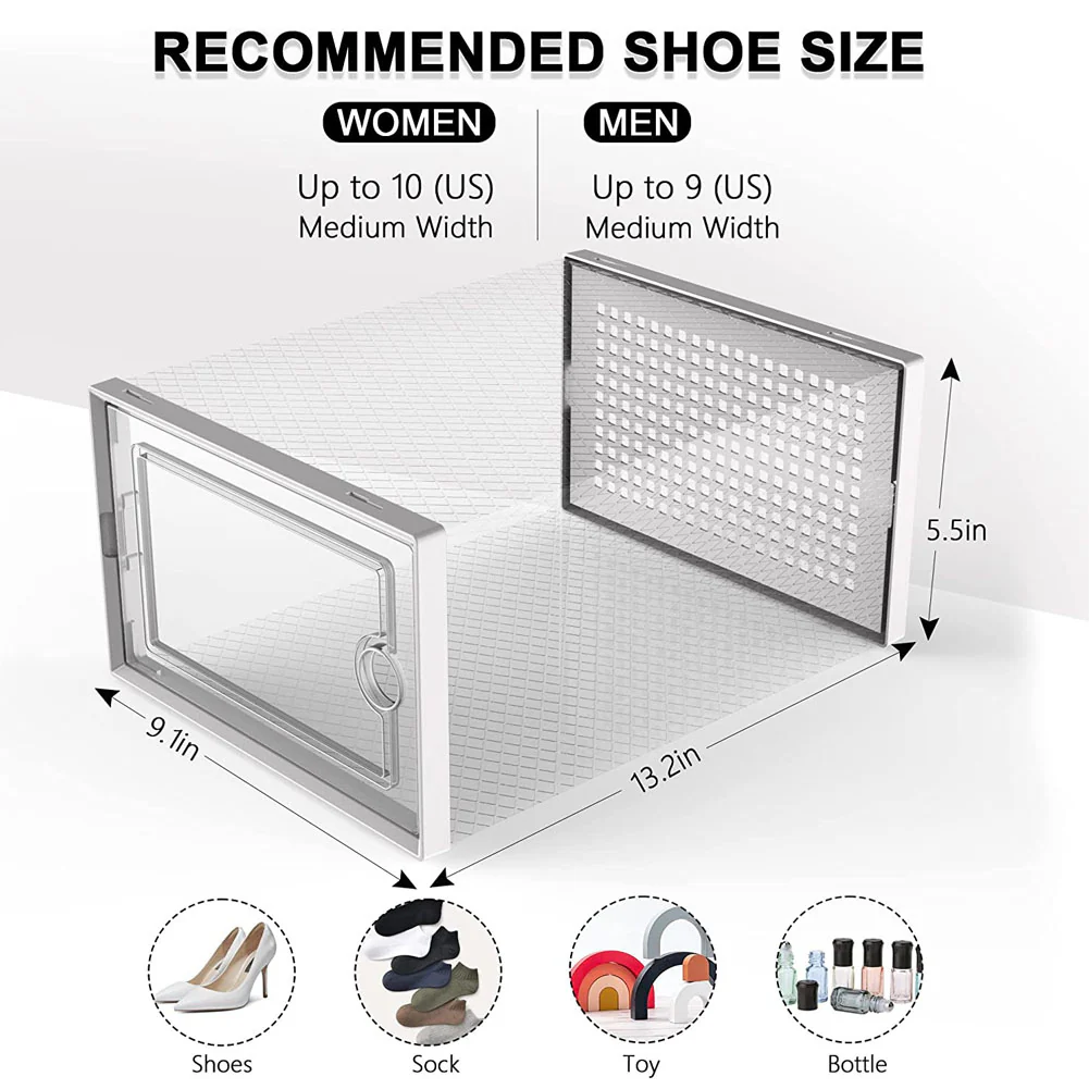 Cottonfy UK 12x Stackable Shoe Storage Box Organiser - Image 20