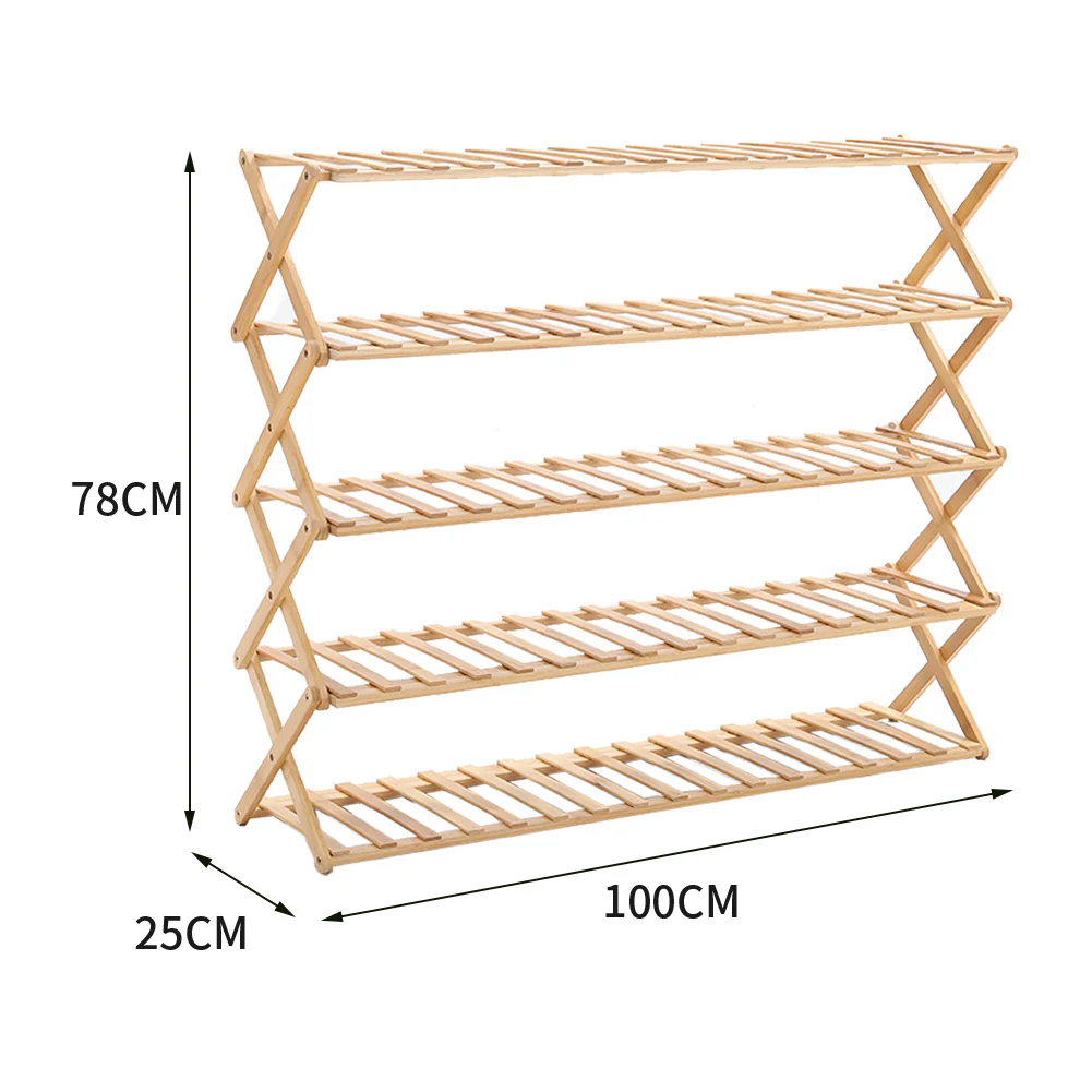 Cottonfy UK 5-Tier Bamboo Flower Stand Rack Holder Multifunctional Storage Rack - Image 3