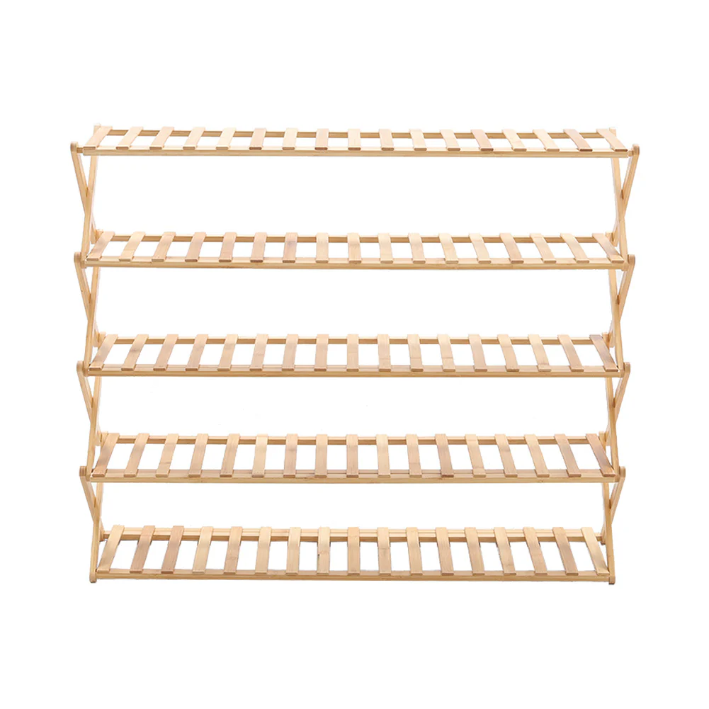Cottonfy UK 5-Tier Bamboo Flower Stand Rack Holder Multifunctional Storage Rack - Image 4