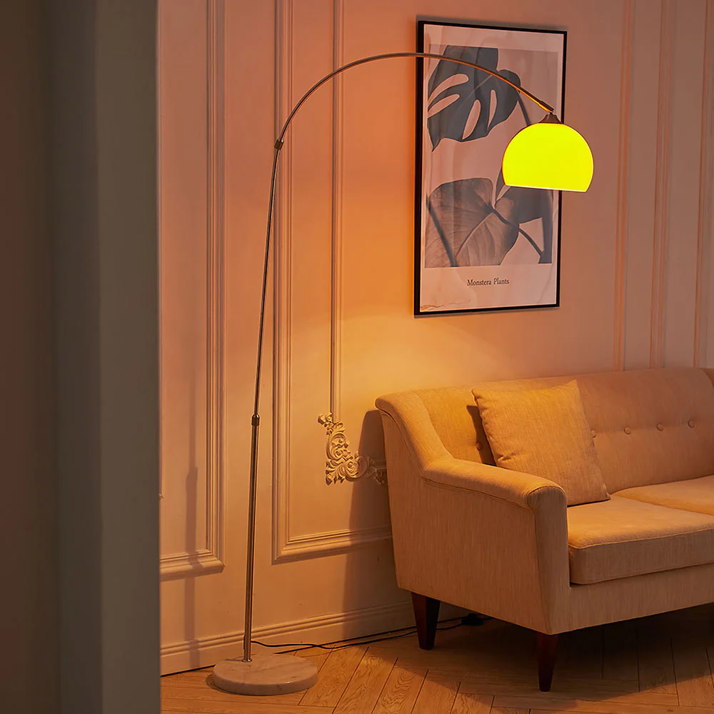 Cottonfy UK Arched Floor Lamp With Marble Base - Image 2