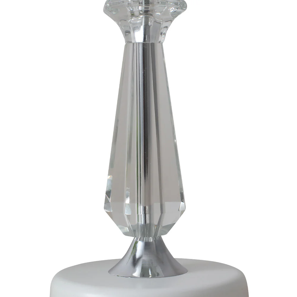 Cottonfy UK Crystal Table Lamp With Scalloped Lampshade - Image 7
