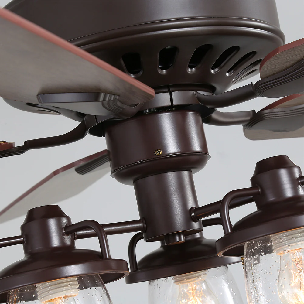 Cottonfy UK Crystalline 5-Blade Ceiling Chandelier Light with Pull Chain - Image 6