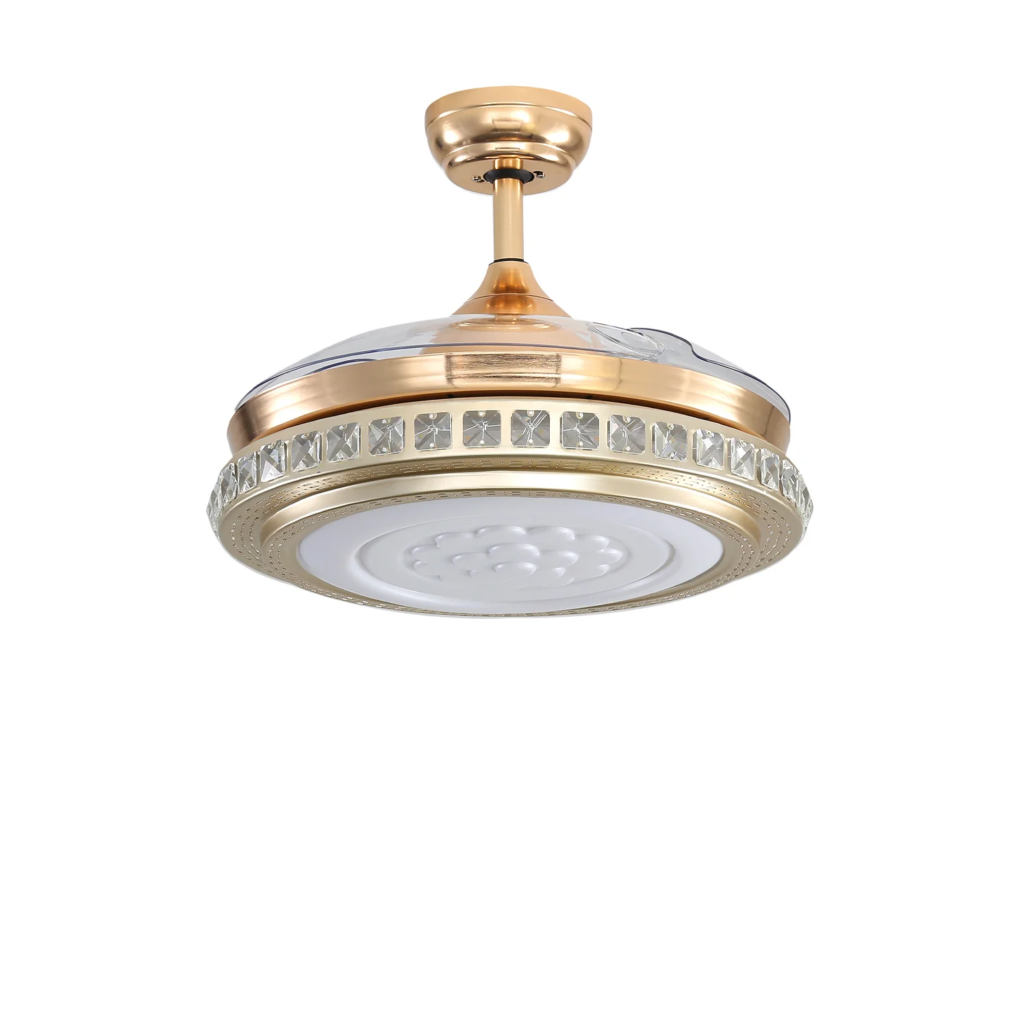 Cottonfy UK Decorative Gold Finish Crystal Ceiling Fan - Image 6