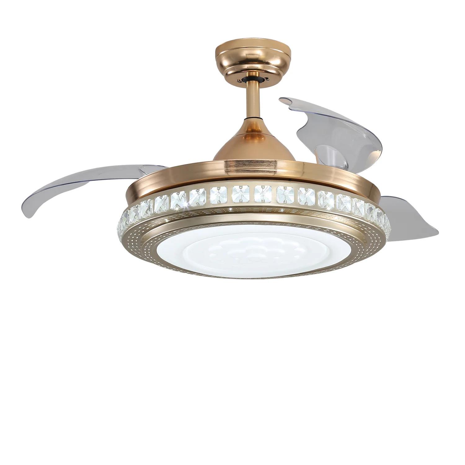 Cottonfy UK Decorative Gold Finish Crystal Ceiling Fan - Image 7