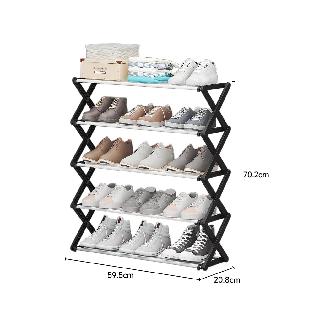 Cottonfy UK Foldable Multi-Tier Metal Shoe Rack - Image 9