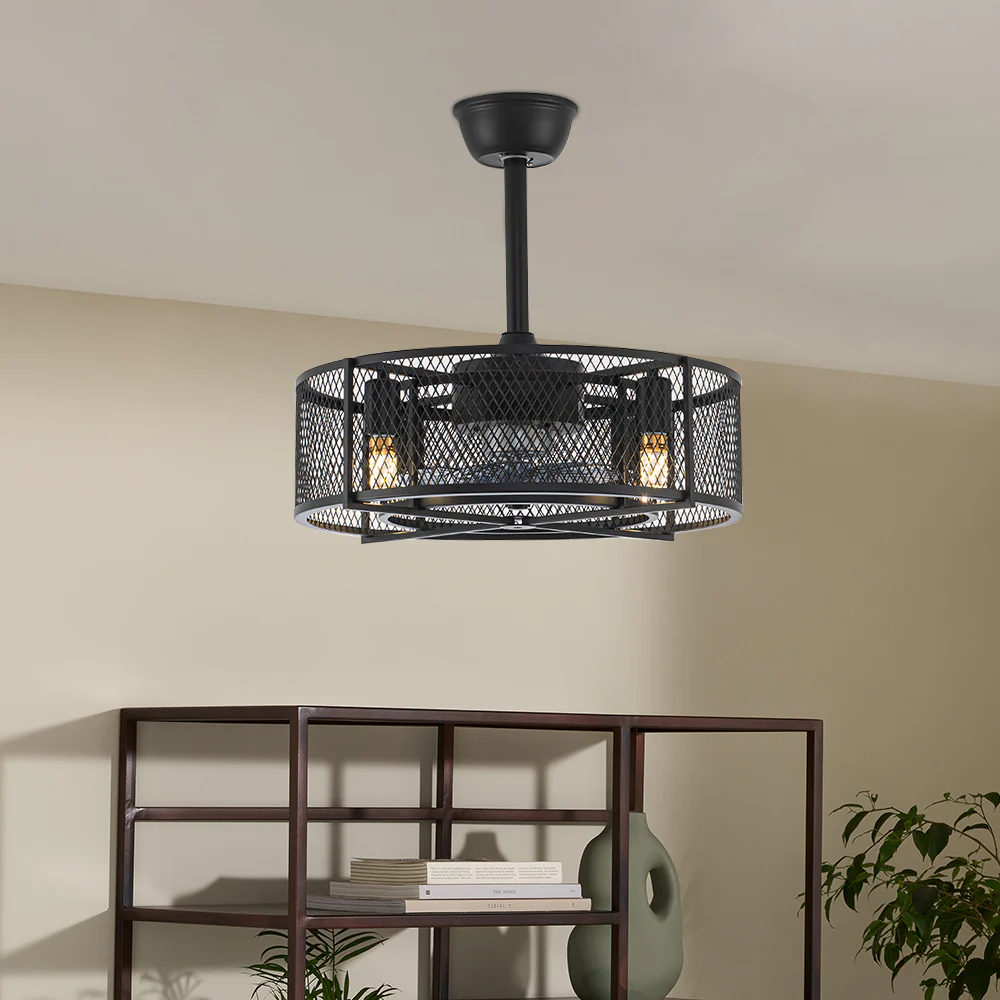 Cottonfy UK Industrial Style Ceiling Fan Light - Image 2