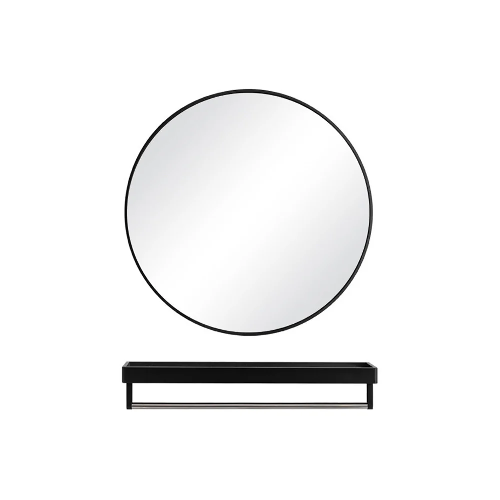 Livingandhome Home Round Bathroom Framed Mirror Wall Hanging - Image 6