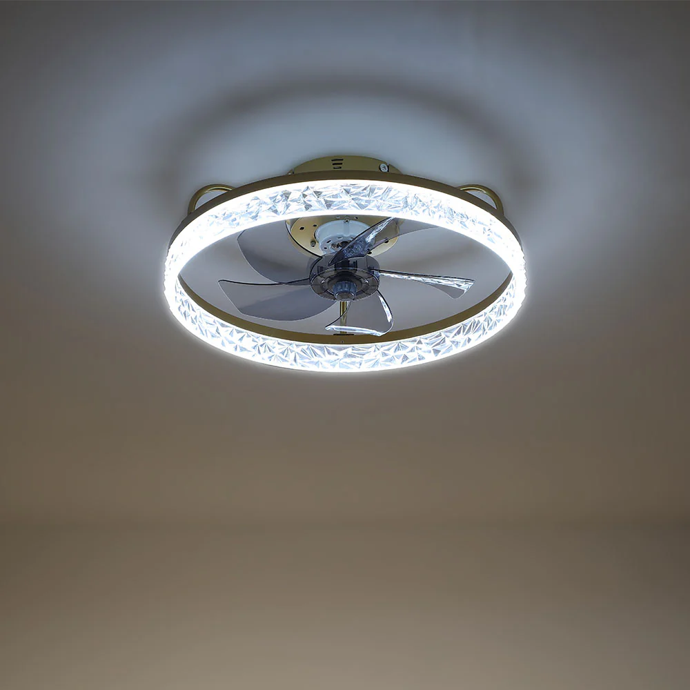 Cottonfy UK Round Ceiling Fan Light with Crystal Shade - Image 5