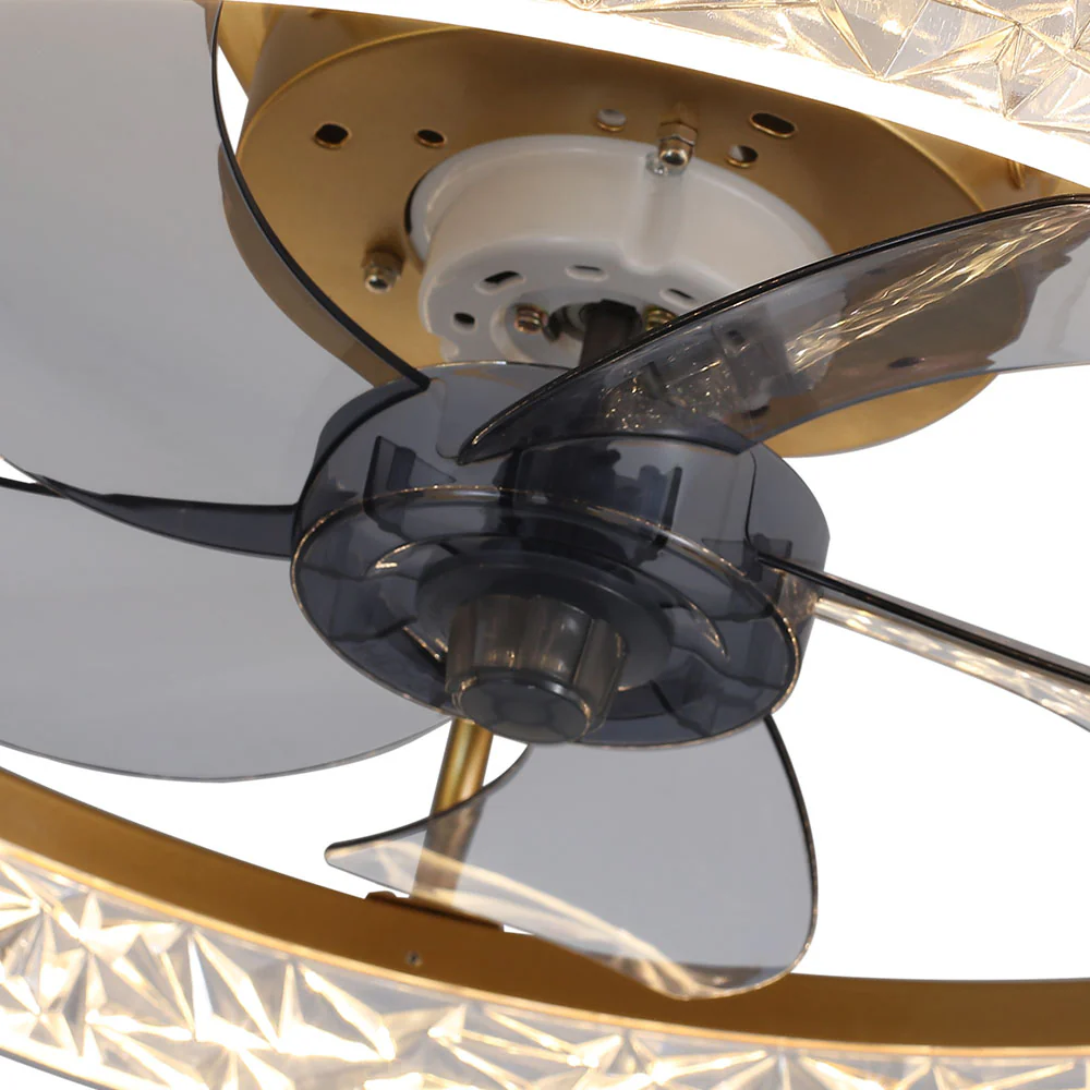 Cottonfy UK Round Ceiling Fan Light with Crystal Shade - Image 7