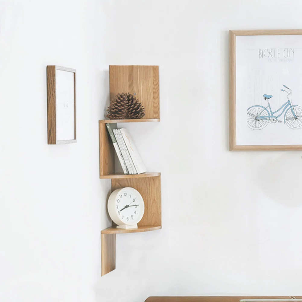 Cottonfy UK Wooden Floating Corner Shelf - Image 2