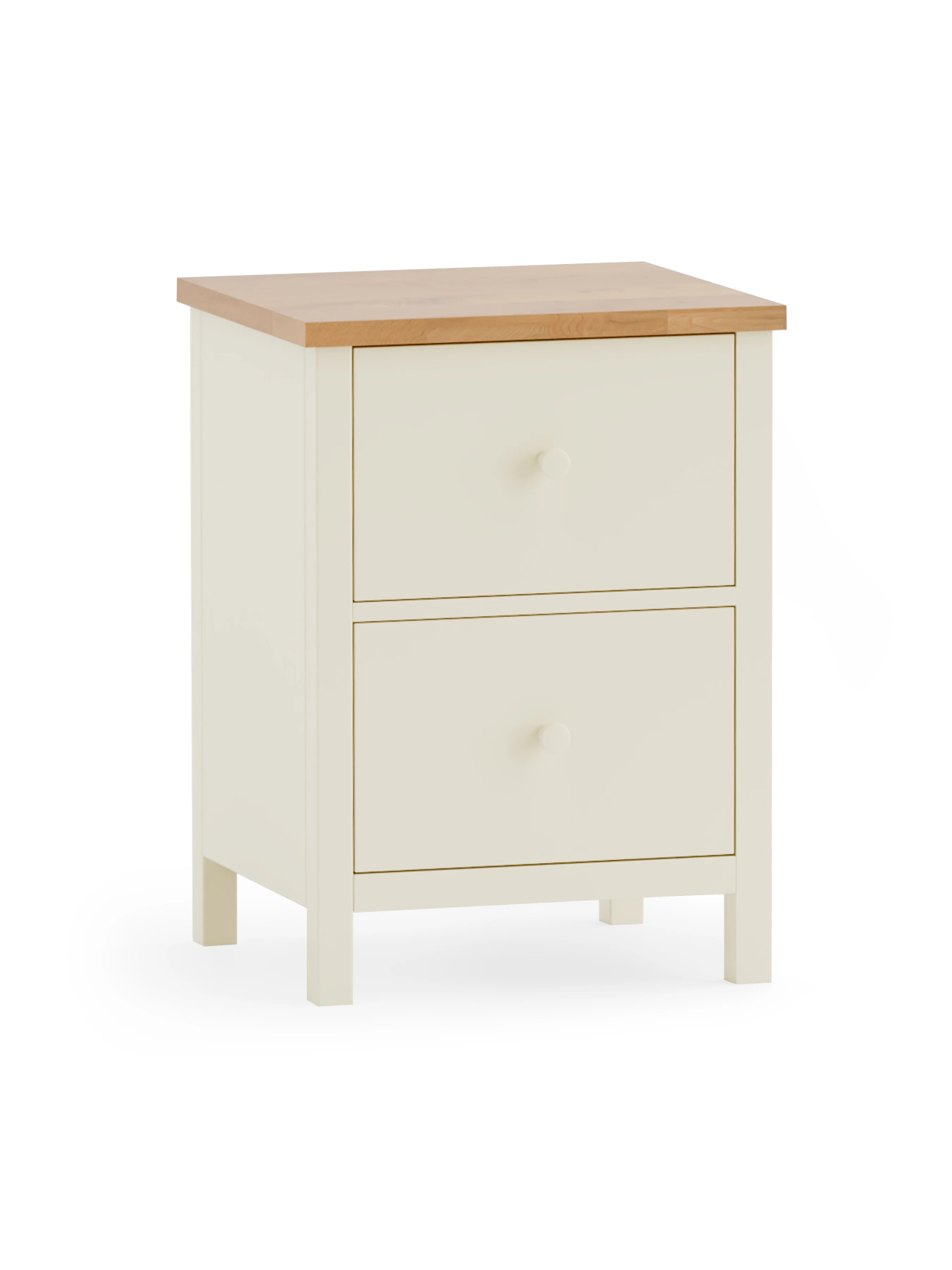 Rowan 2 Drawer Bedside - Ivory And Oak