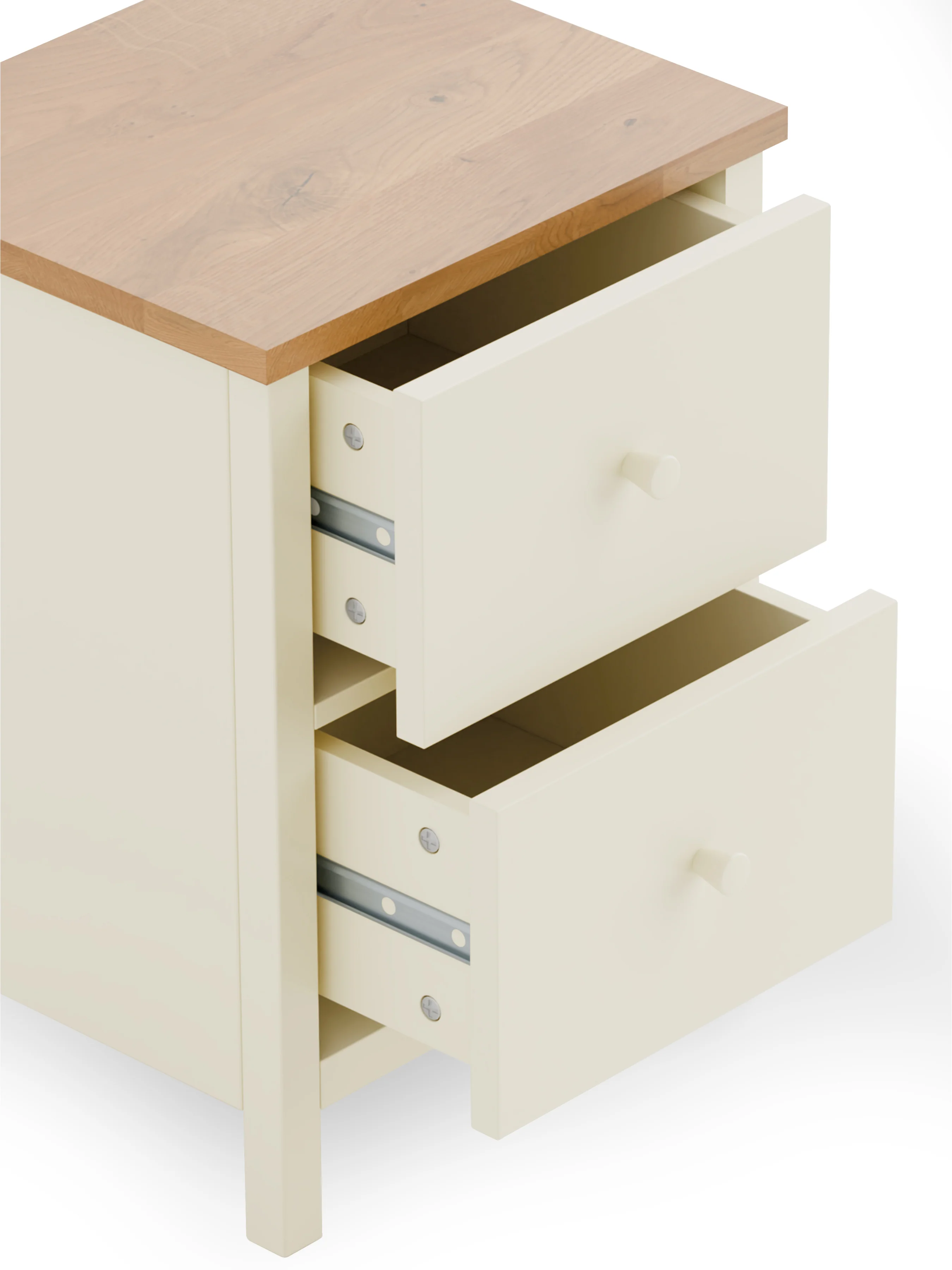 Rowan 2 Drawer Bedside - Ivory And Oak - Image 4