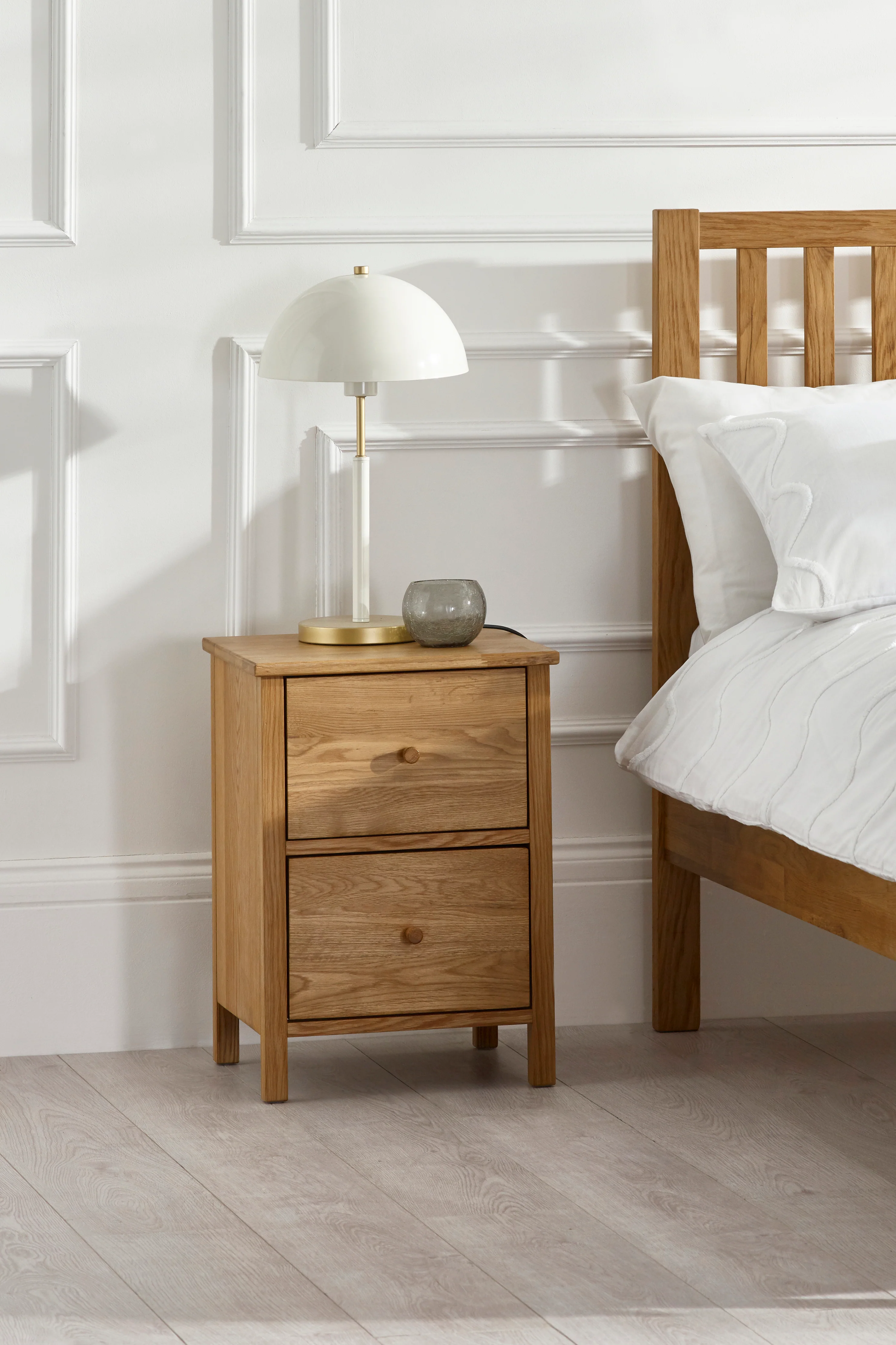 Rowan 2 Drawer Bedside - Oak