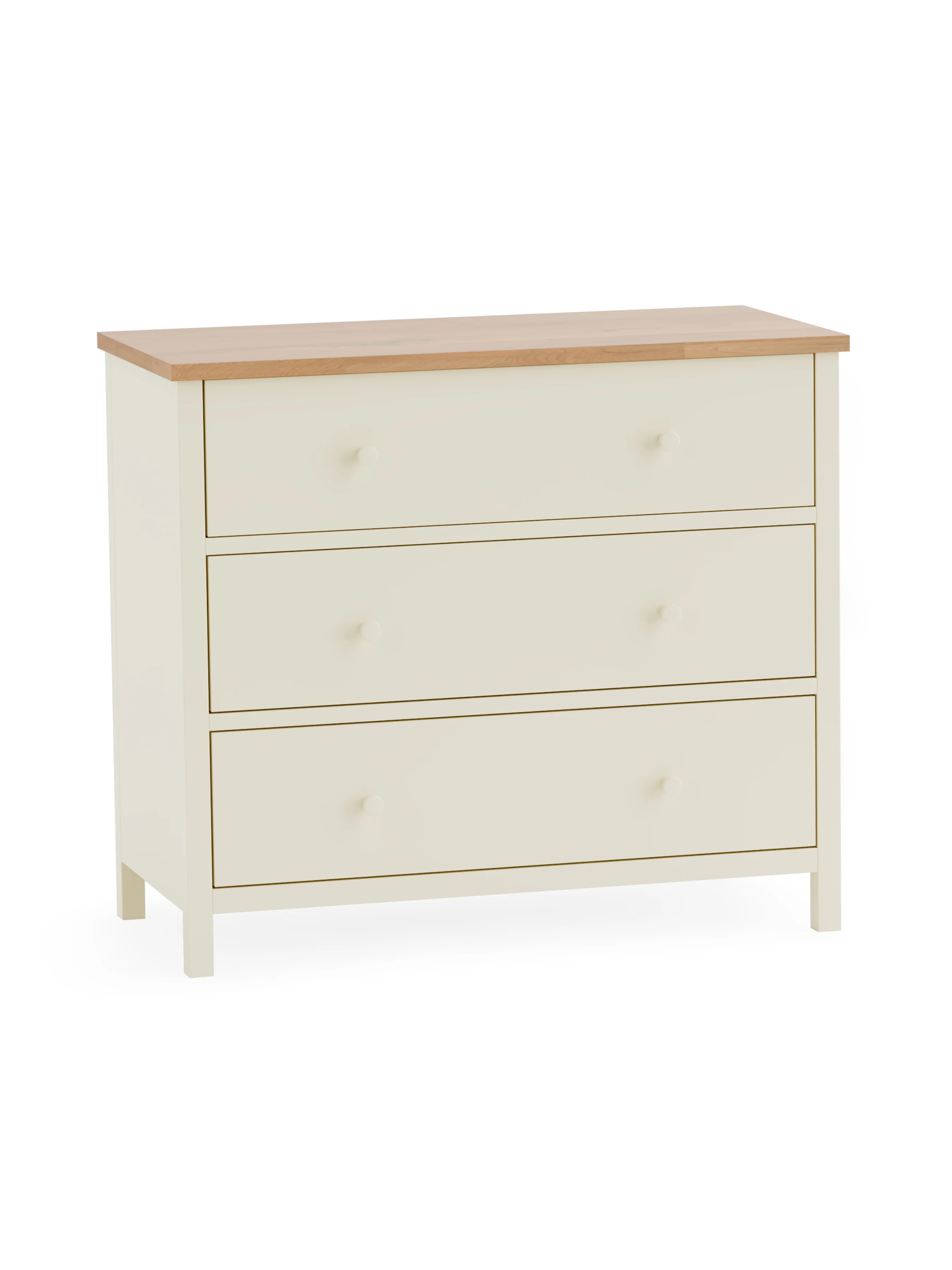 Rowan 3 Drawer Chest - Ivory And Oak - Image 2
