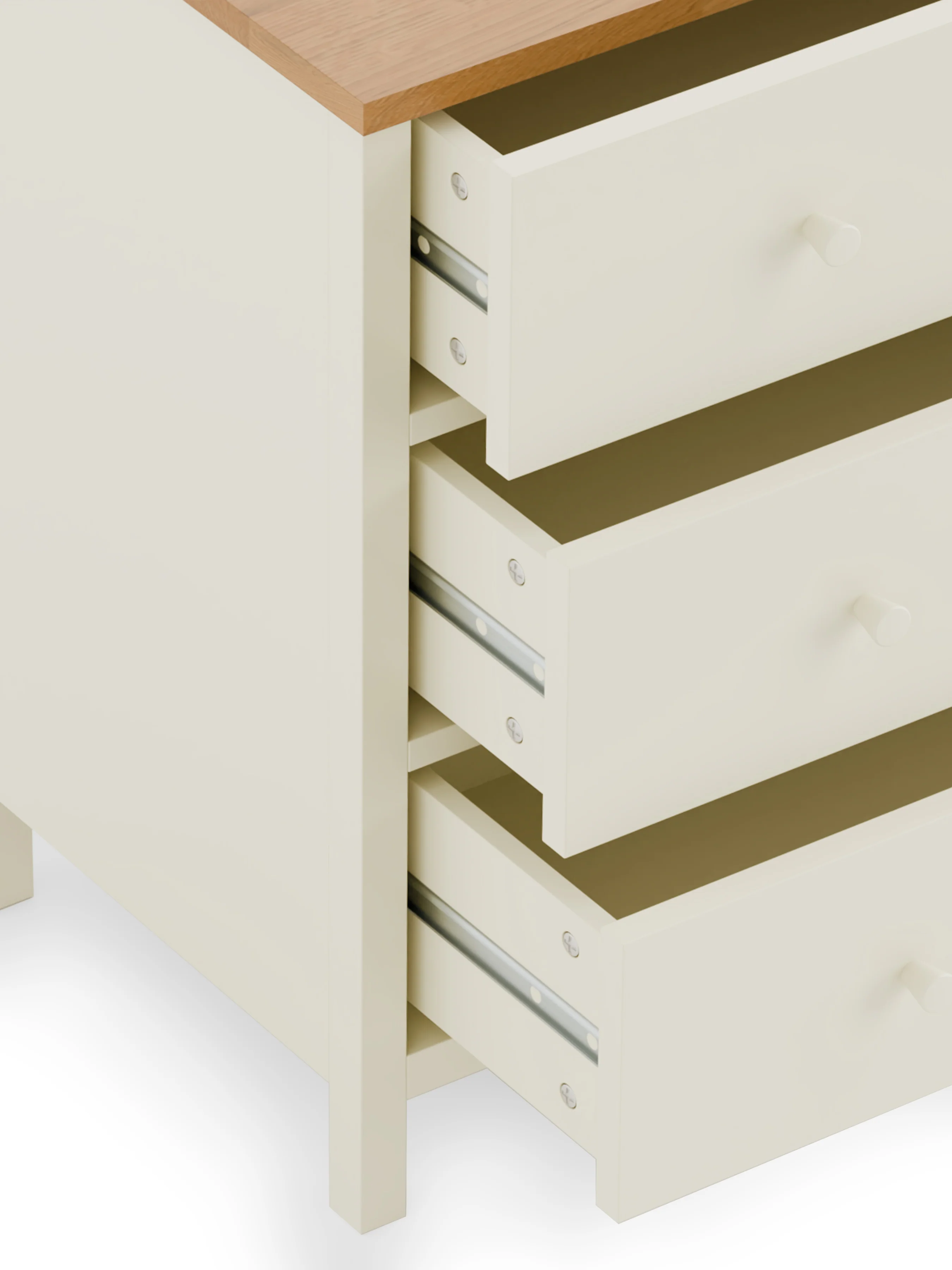 Rowan 3 Drawer Chest - Ivory And Oak - Image 3