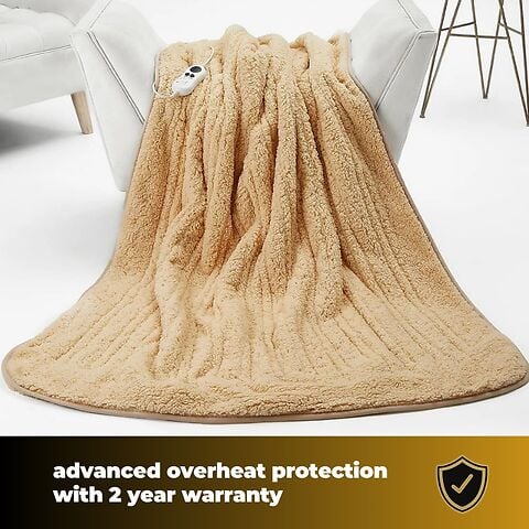 Cozy Night Electric Heated Throw Blanket - 9 Heat Settings & 9 Timer Settings Machine Washable - Luxurious Sherpa Fleece Grey - Image 7