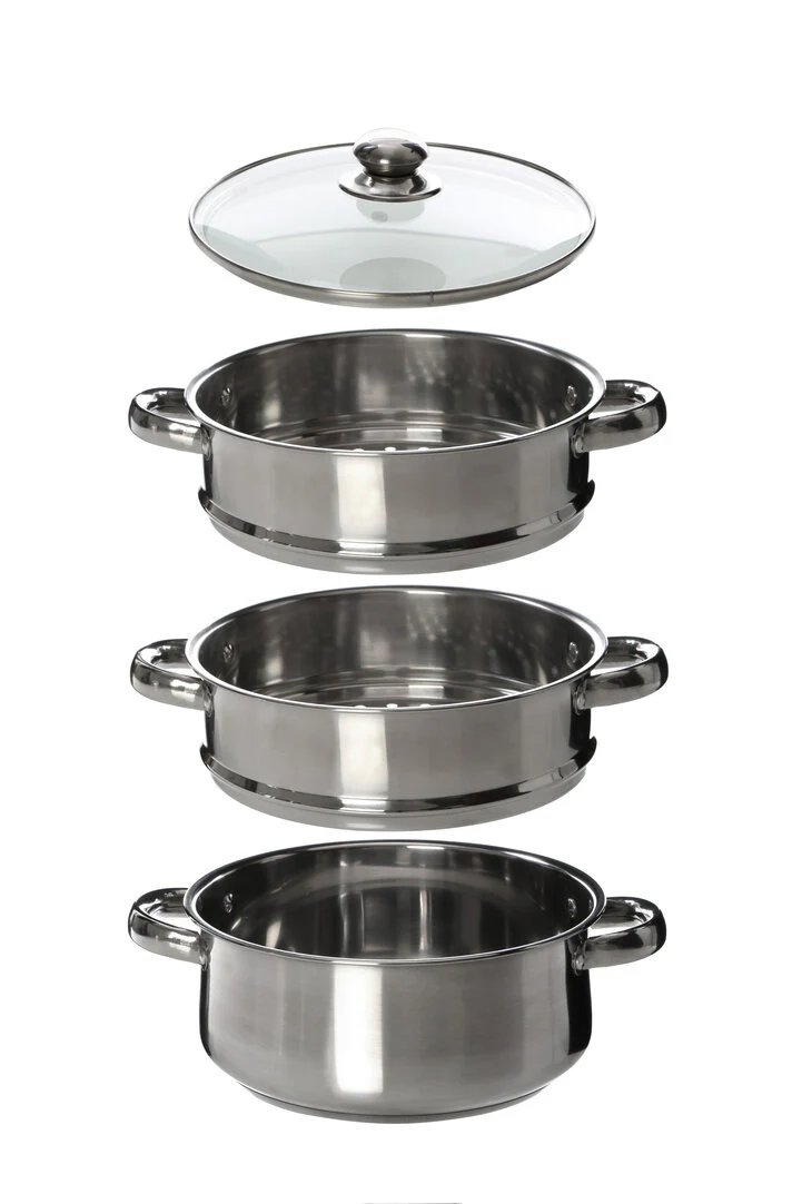Crosse 3 Tier Stainless Steel Steamer with Glass Lid - Image 3