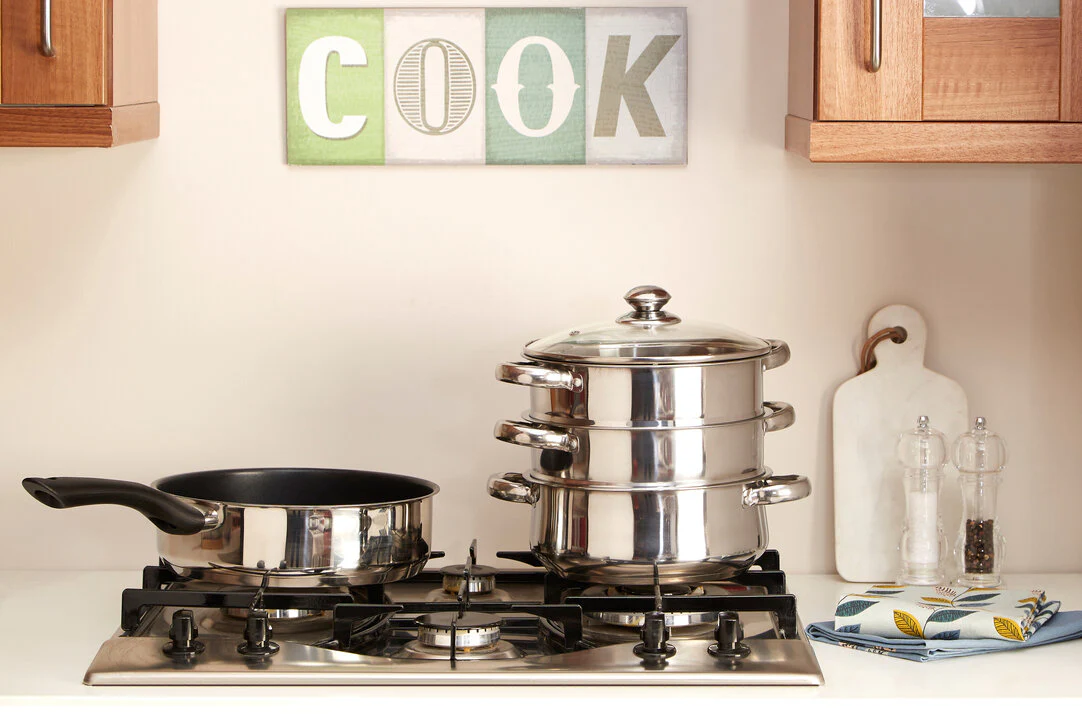 Crosse 3 Tier Stainless Steel Steamer with Glass Lid - Image 4