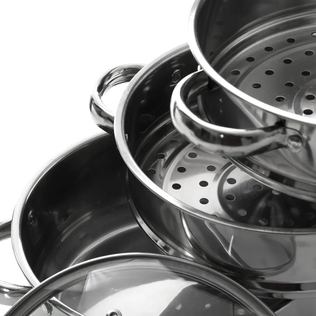 Crosse 3 Tier Stainless Steel Steamer with Glass Lid - Image 5