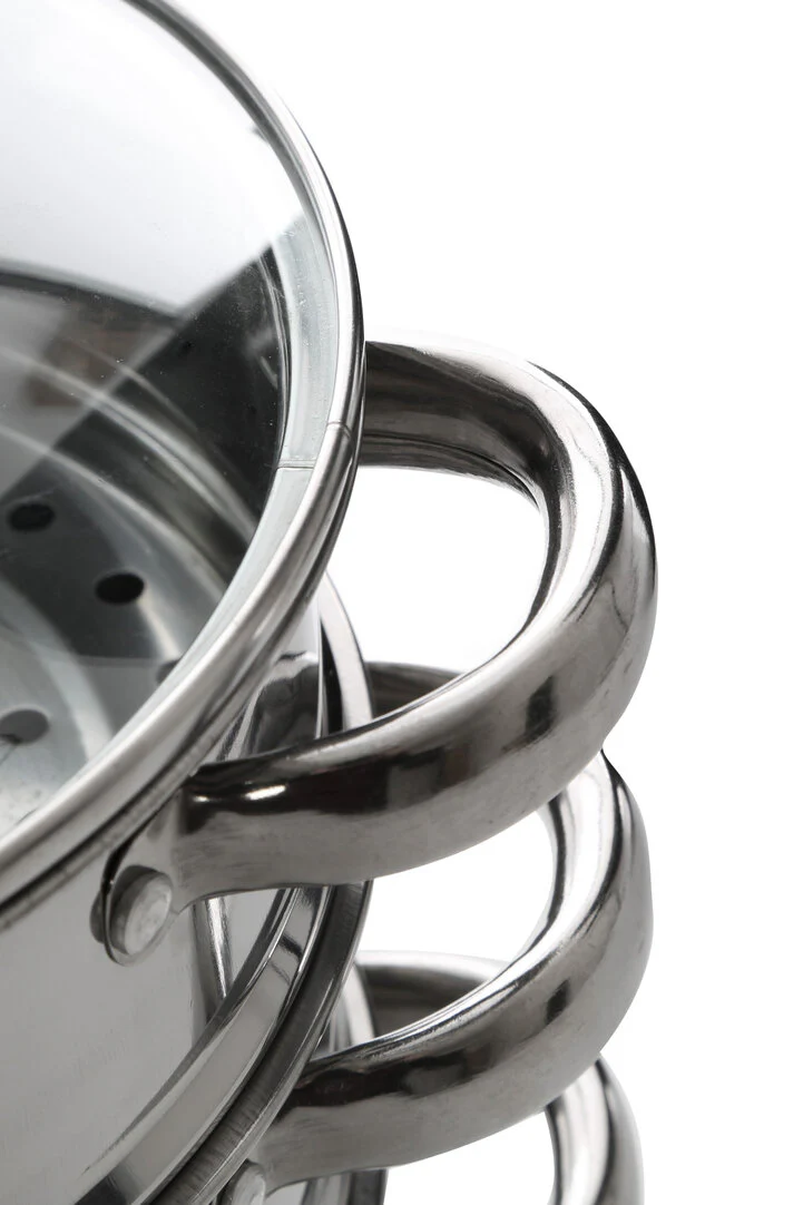 Crosse 3 Tier Stainless Steel Steamer with Glass Lid - Image 6