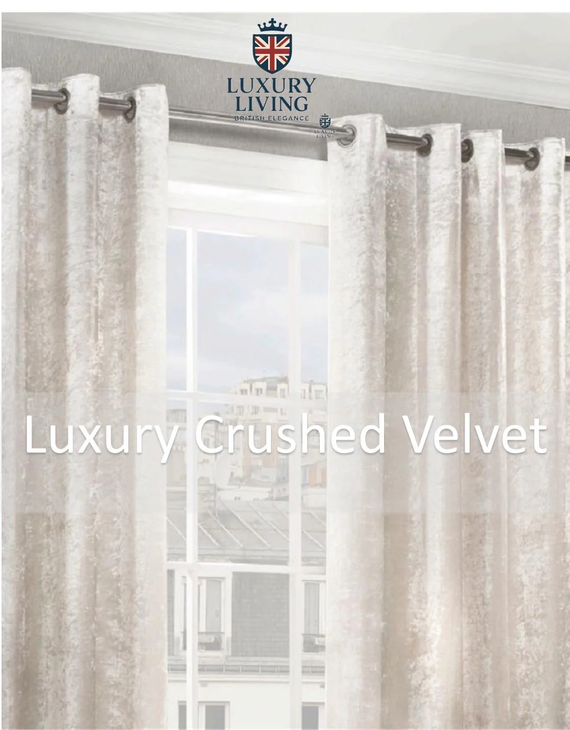 Crushed Velvet Lined Ring Top Curtains - Image 7
